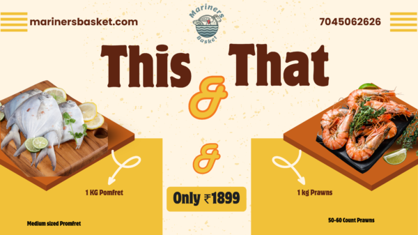 1 KG Pomfret + Prawns Combo